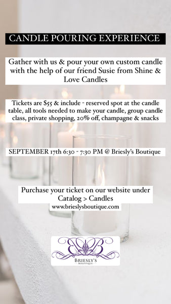 GRAB YOUR TICKETS FOR OUR CANDLE EVENT
