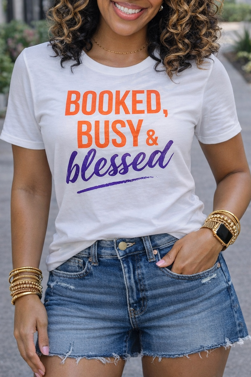 Booked Busy & blessed Tee