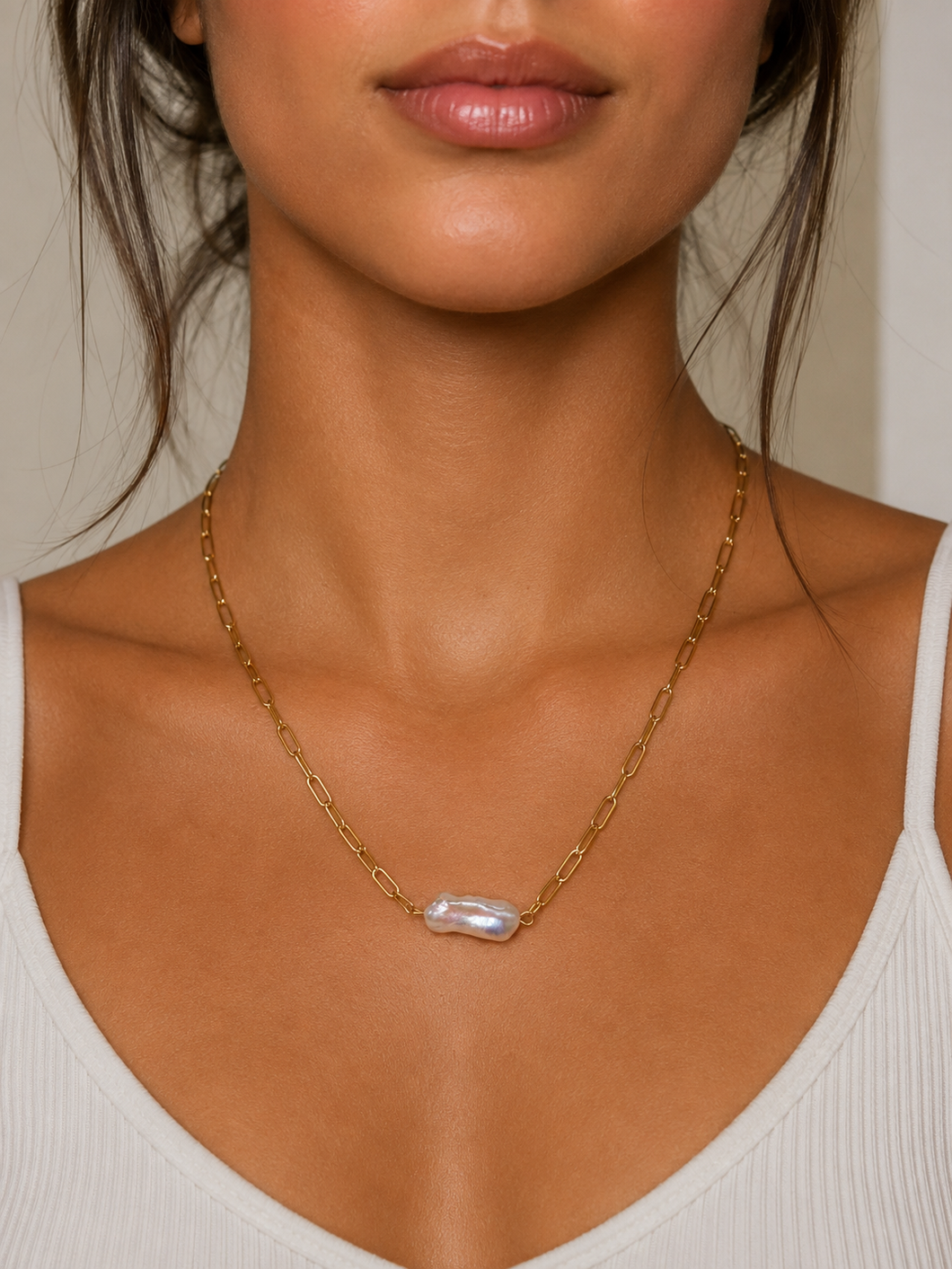 Savvy Bling Pearl Nugget Necklace